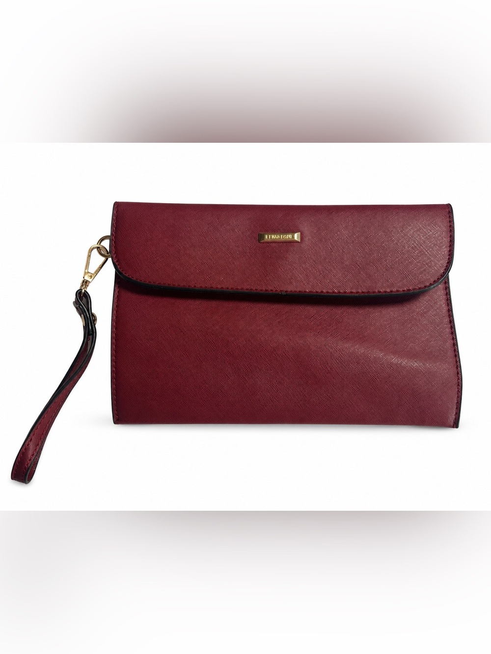 Elim & Paul Burgundy Textured Wristlet Clutch Wallet
